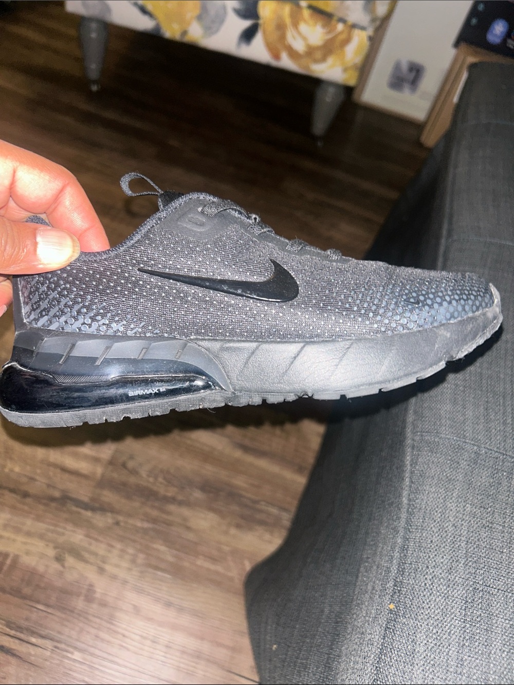 Nike Kids Black Mesh Air Max-Style Sneaker